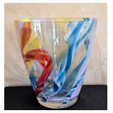 MB - Orrefors Vase, Multicolor Swirl Glass, Sweden