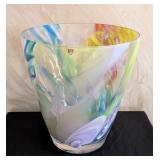 MB - Orrefors Vase, Multicolor Swirl Glass, Sweden