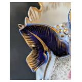 MB - Vintage Porcelain Vases - Floral Bouquet with Gold Trim (Lot of 2)