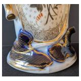 MB - Vintage Porcelain Vases - Floral Bouquet with Gold Trim (Lot of 2)