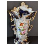 MB - Vintage Porcelain Vases - Floral Bouquet with Gold Trim (Lot of 2)