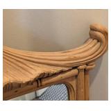 MB - Large Vintage Carved Wood Wall Mirror with Ornate Crest