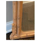 MB - Large Vintage Carved Wood Wall Mirror with Ornate Crest