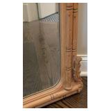 MB - Large Vintage Carved Wood Wall Mirror with Ornate Crest