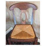 MB - Pair of Counter Height Stools - Dark Wood, Woven Rush Seats, 18 in W x 15 in D