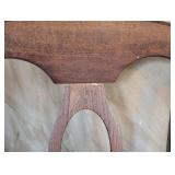 MB - Pair of Counter Height Stools - Dark Wood, Woven Rush Seats, 18 in W x 15 in D