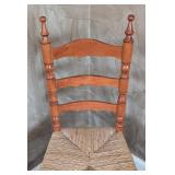 MB - Vintage Ladder-Back Chair with Rush Seat