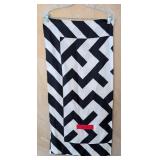 MB - Yves Saint Laurent Scarf Black & White Geometric Zigzag Pattern