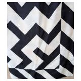 MB - Yves Saint Laurent Scarf Black & White Geometric Zigzag Pattern