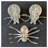 MB - Vintage Sterling Silver Spider Brooches - 3 Pieces