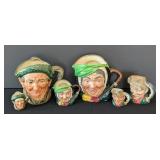 MB - Royal Doulton The Poacher Toby Mugs (Lot of 6)
