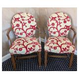 MB - Pair of Upholstered Armchairs, Red Pattern