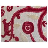 MB - Pair of Upholstered Armchairs, Red Pattern