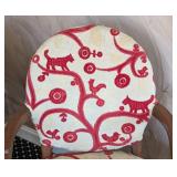 MB - Pair of Upholstered Armchairs, Red Pattern