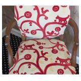 MB - Pair of Upholstered Armchairs, Red Pattern
