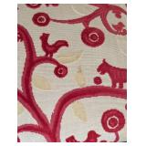 MB - Pair of Upholstered Armchairs, Red Pattern