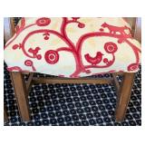 MB - Pair of Upholstered Armchairs, Red Pattern