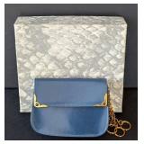 MB - Judith Leiber Blue Leather Coin Purse Made in Italy