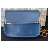 MB - Judith Leiber Blue Leather Coin Purse Made in Italy