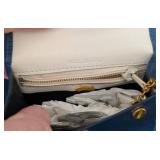 MB - Judith Leiber Blue Leather Coin Purse Made in Italy