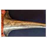 MB - Fabrice Paris Brooch - Coral-Red Bloom on Gold-Tone Stem