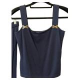MB - St. John Navy Knit Tank Top & Pants Set - Top Size S, Pants Size 8
