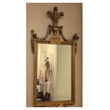 LR - Gilded Rococo Wall Mirror with Crest
