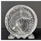 MB - Lalique Concarneau Koi Fish Trinket Dish - 6" Diameter - Made in France