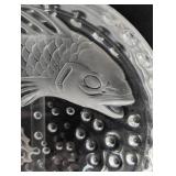 MB - Lalique Concarneau Koi Fish Trinket Dish - 6" Diameter - Made in France