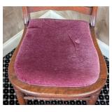 MB - Vintage Wooden Chair with Purple Velvet Seat Cushion