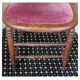 MB - Vintage Wooden Chair with Purple Velvet Seat Cushion