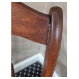 MB - Vintage Wooden Chair with Purple Velvet Seat Cushion