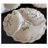 MB - Five Vintage Divided Dishes (Lot of 5) - 12" Shell-Shaped Porcelain Plates