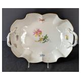 MB - Meissen Floral Pattern Tray with Handles