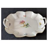 MB - Meissen Floral Pattern Tray with Handles