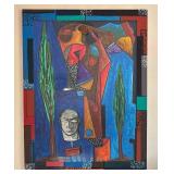 LR - Abstract Mixed Media Painting by Italo Scanga / United Cypress Head Italo Scanga