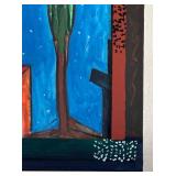 LR - Abstract Mixed Media Painting by Italo Scanga / United Cypress Head Italo Scanga