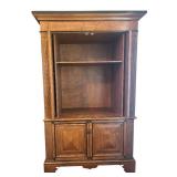 LR - Large Oak Cabinet - Diamond Panel Doors and Fluted Sides