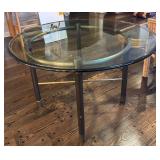 LR - Gorgeous Round Glass Top Dining Table