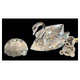 C4 - Crystal Turtle, Swan & Bear Figurines