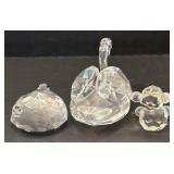 C4 - Crystal Turtle, Swan & Bear Figurines