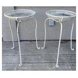 BY - Two White Planter Stands