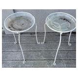 BY - Two White Planter Stands
