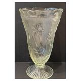 C4 - Vintage Jeanette Iris & Herringbone Footed Vase