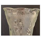 C4 - Vintage Jeanette Iris & Herringbone Footed Vase