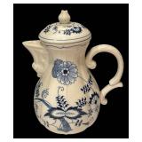 DR - Vintage Blue Danube Teapot & Coffee Pot Set with Platter