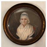 DR - Antique French Miniature Portrait Painting on Porcelain