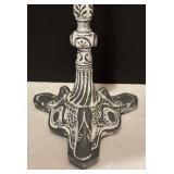 DR - Shabby Chic Candle Holders Pair - Distressed Ornate Bases