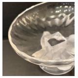 C6 - Lalique Nogent Four Sparrow Crystal Bowl