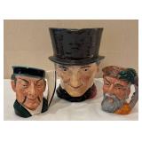 C6 - Royal Doulton Toby / Character Mugs - Robinson Crusoe D6539, John Peel (Harry Fenton) and The Mikado D6507